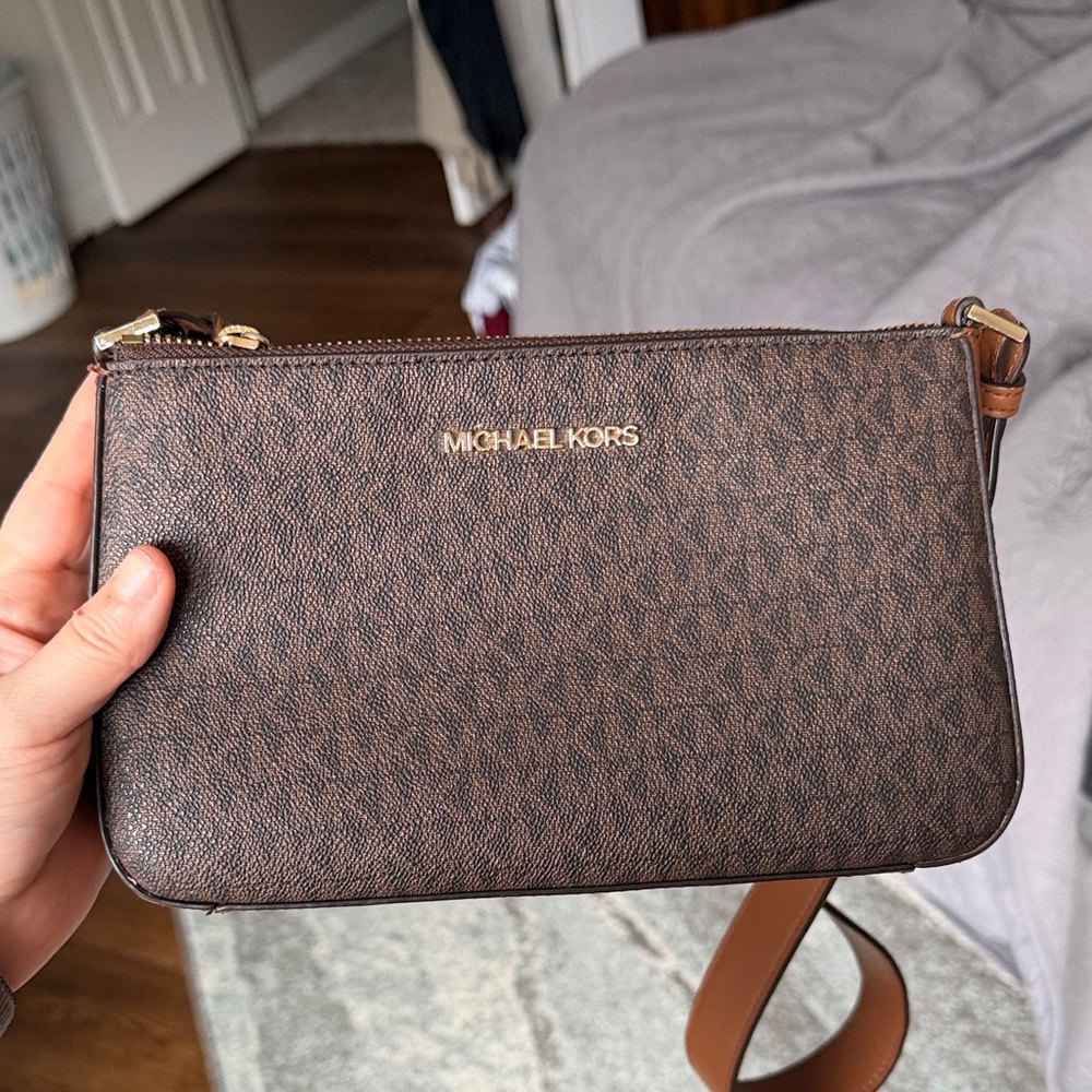 Michael Kors Dark Brown Monogram Crossbody